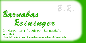 barnabas reininger business card
